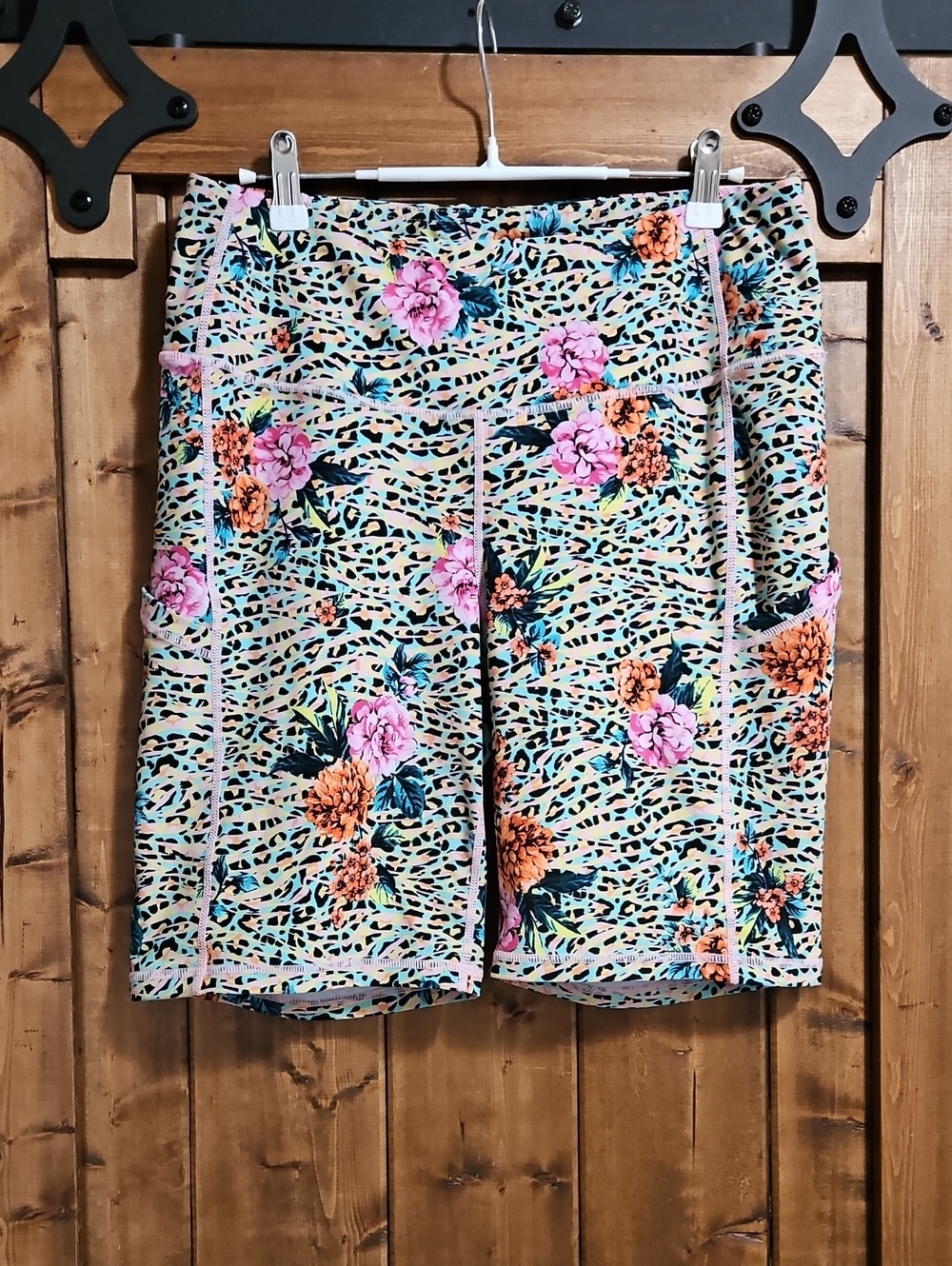 Torrid Active Multicolor Floral Animal Print Biker Shorts 1X 14/16